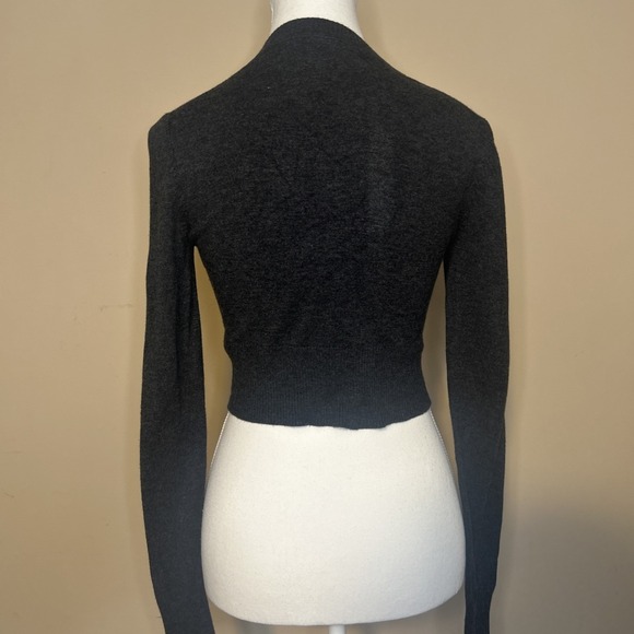 Express Sweater Womens‎ Gray Cardigan Cropped Knit Retro Y2K Bella M - Picture 3 of 8